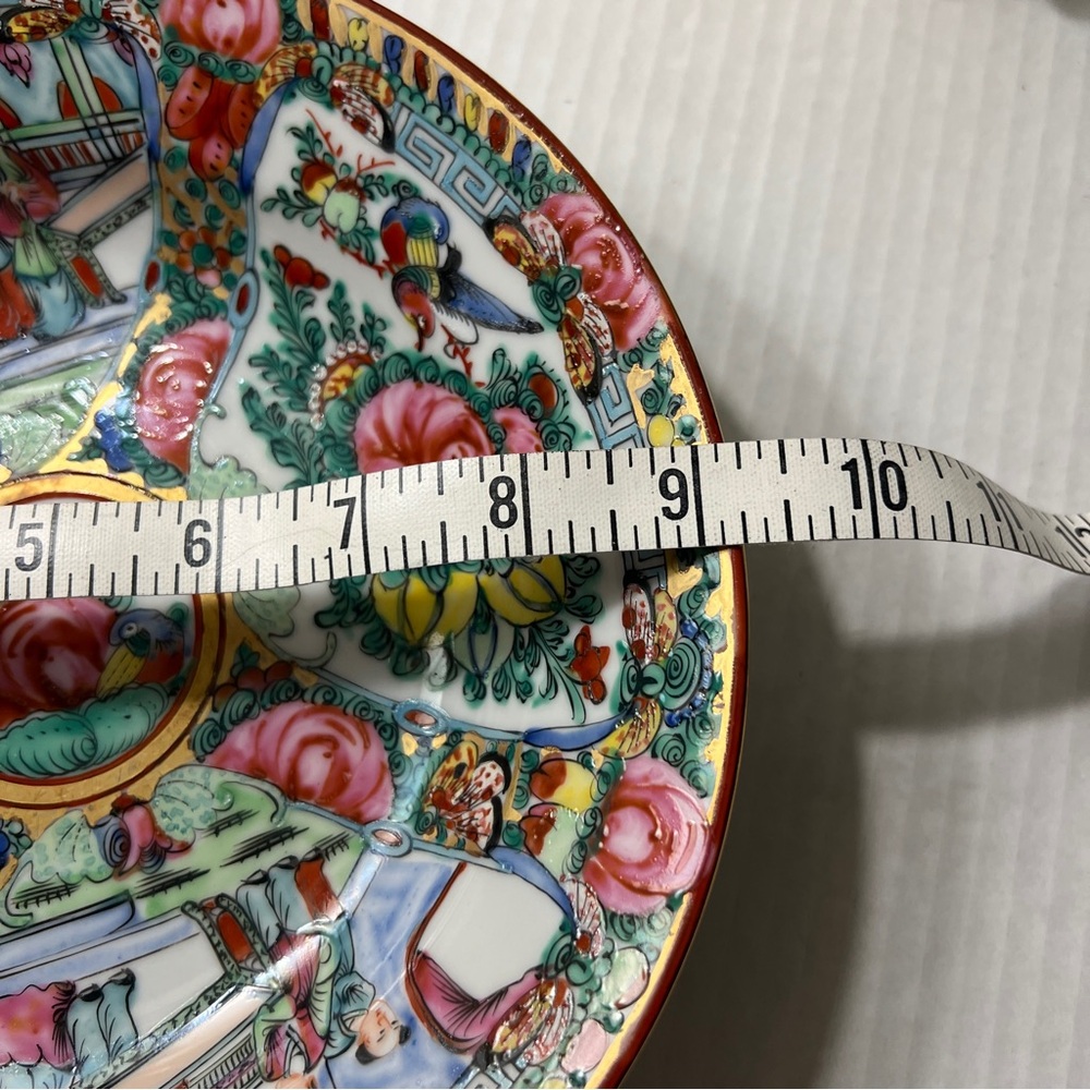 Vintage Hand Painted Plate Decorated In Hong Kong - Picture 9 of 9